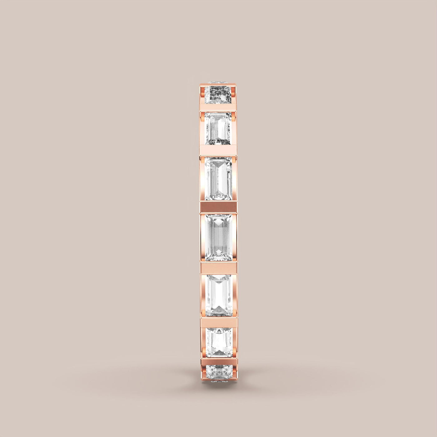 Straight Baguette Bar Set Diamond Band Full Eternity