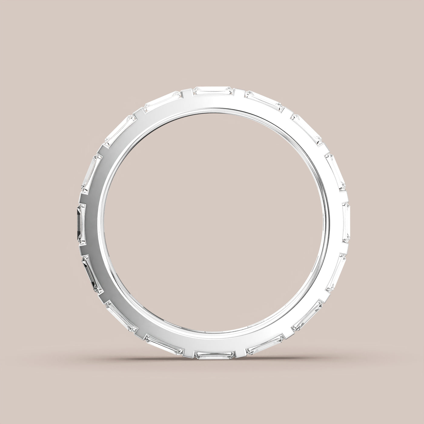 Straight Baguette Bar Set Diamond Band Full Eternity