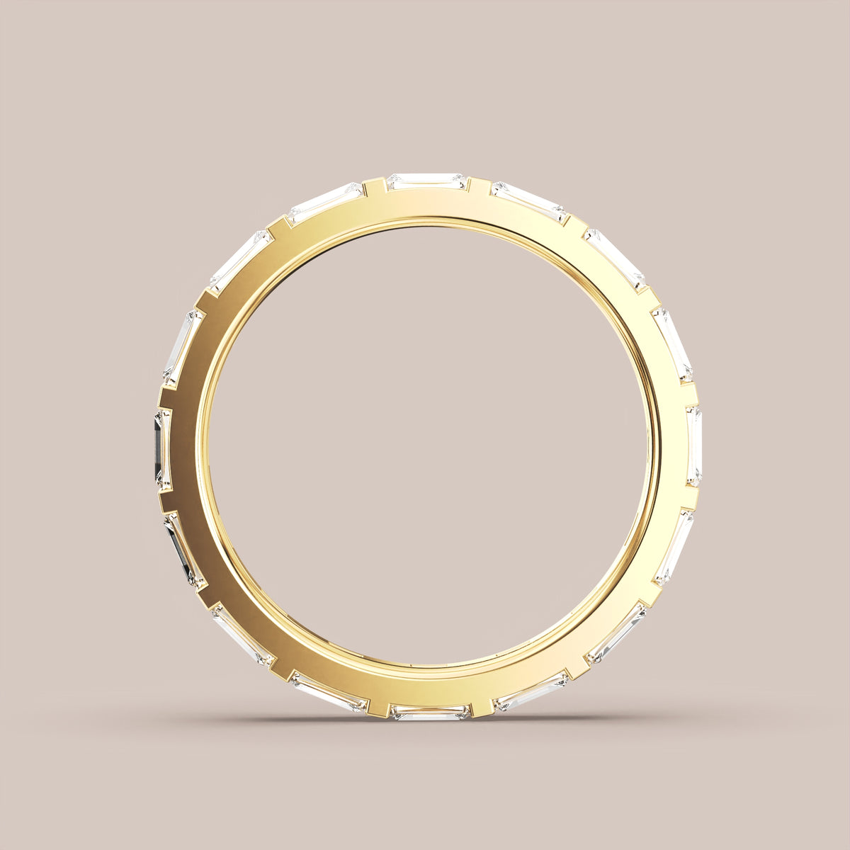 Straight Baguette Bar Set Diamond Band Full Eternity
