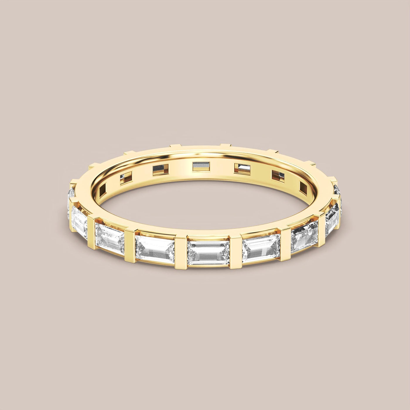 Straight Baguette Bar Set Diamond Band Full Eternity