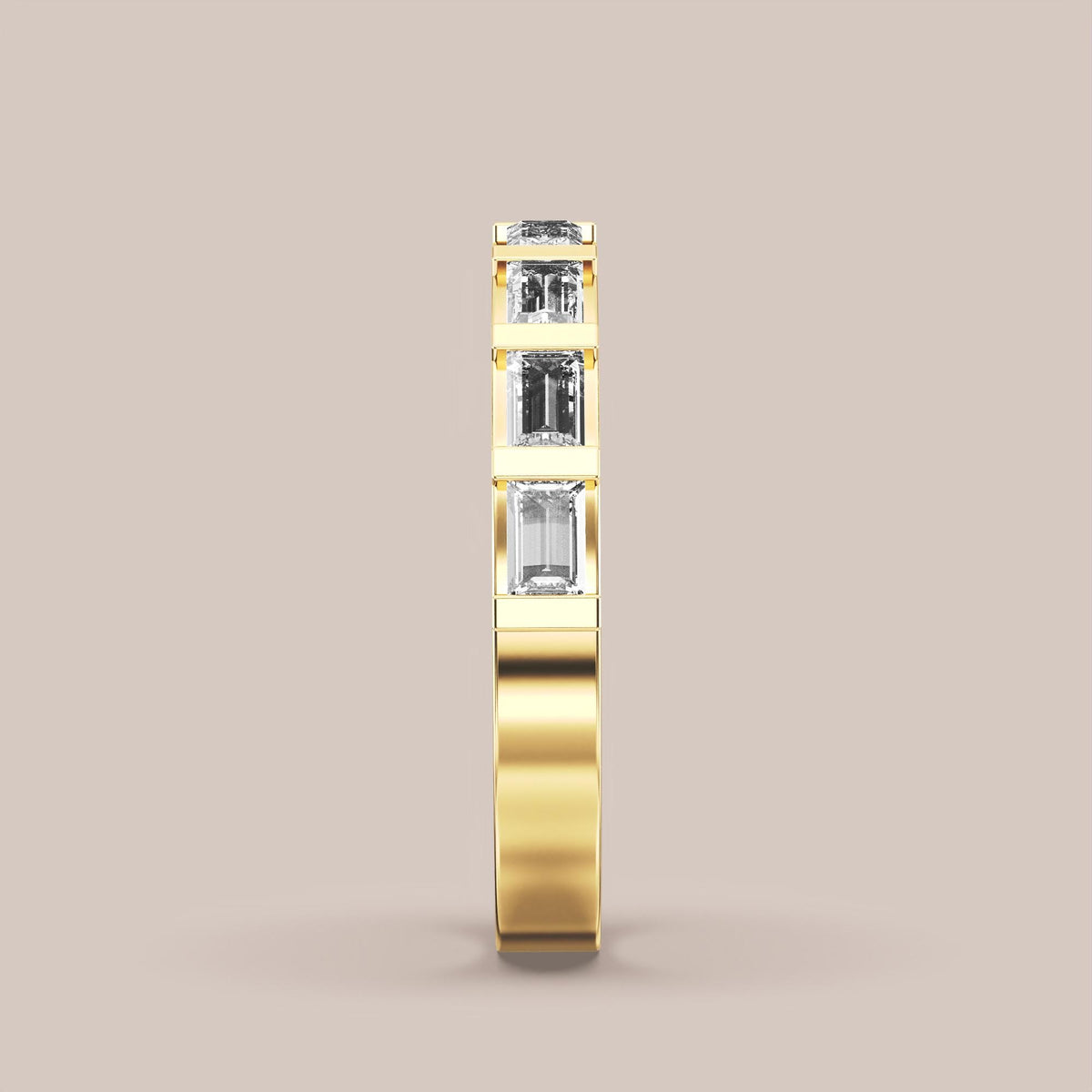 Straight Baguette Bar Set Diamond Band Half Eternity