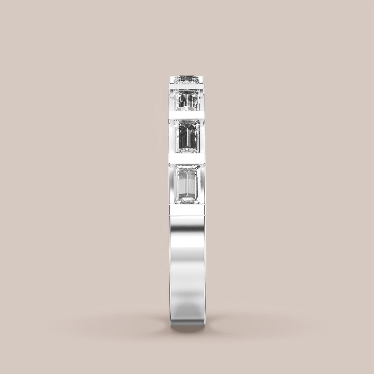 Straight Baguette Bar Set Diamond Band Half Eternity