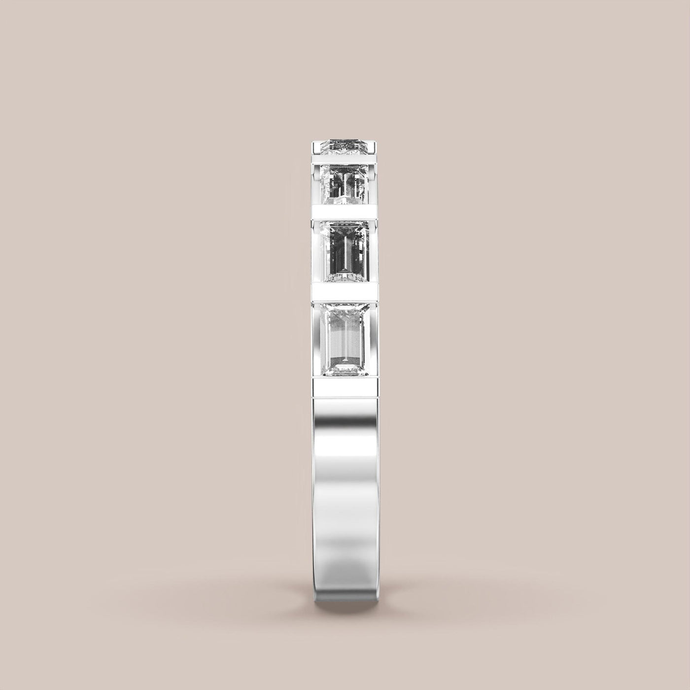 Straight Baguette Bar Set Diamond Band Half Eternity