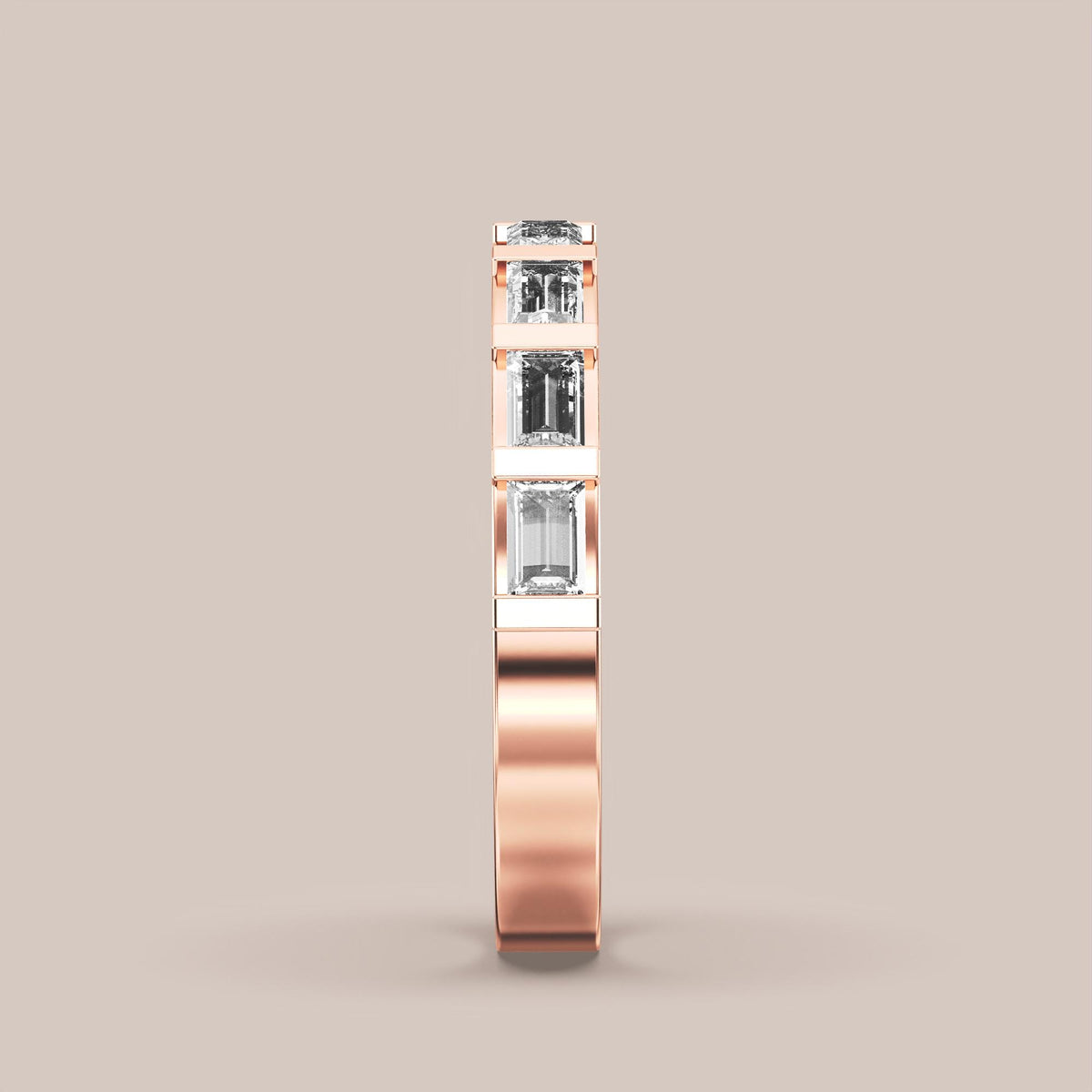 Straight Baguette Bar Set Diamond Band Half Eternity