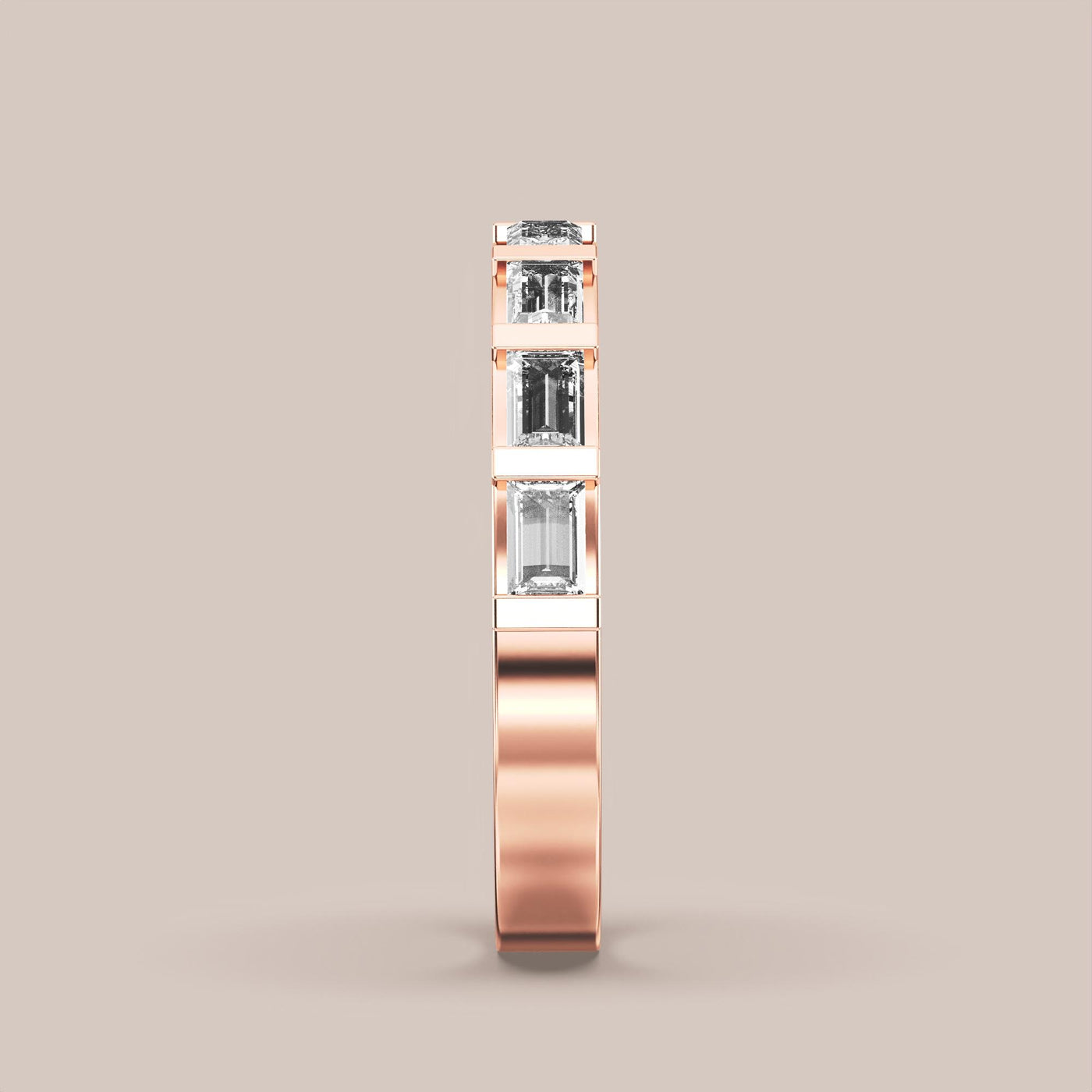 Straight Baguette Bar Set Diamond Band Half Eternity
