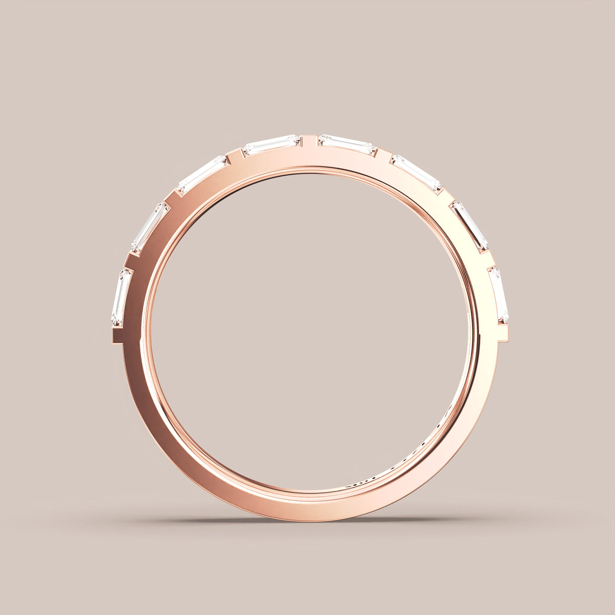 Straight Baguette Bar Set Diamond Band Half Eternity