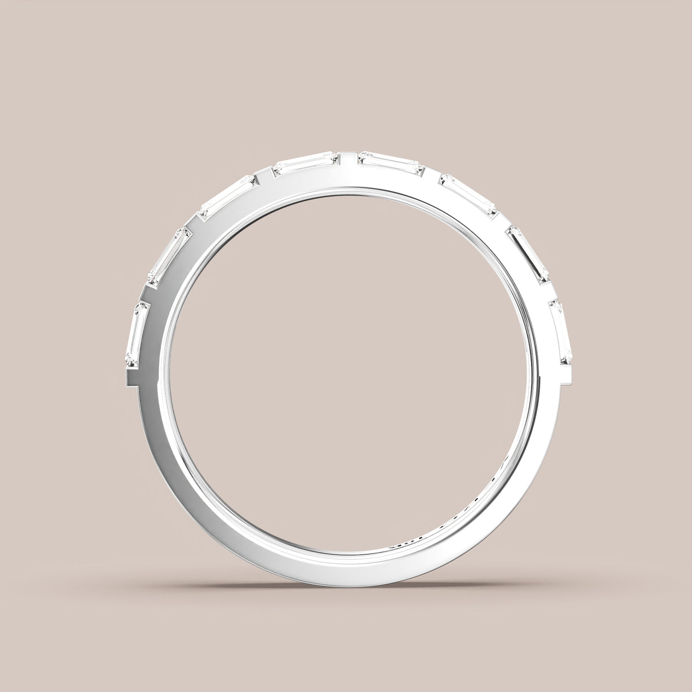 Straight Baguette Bar Set Diamond Band Half Eternity