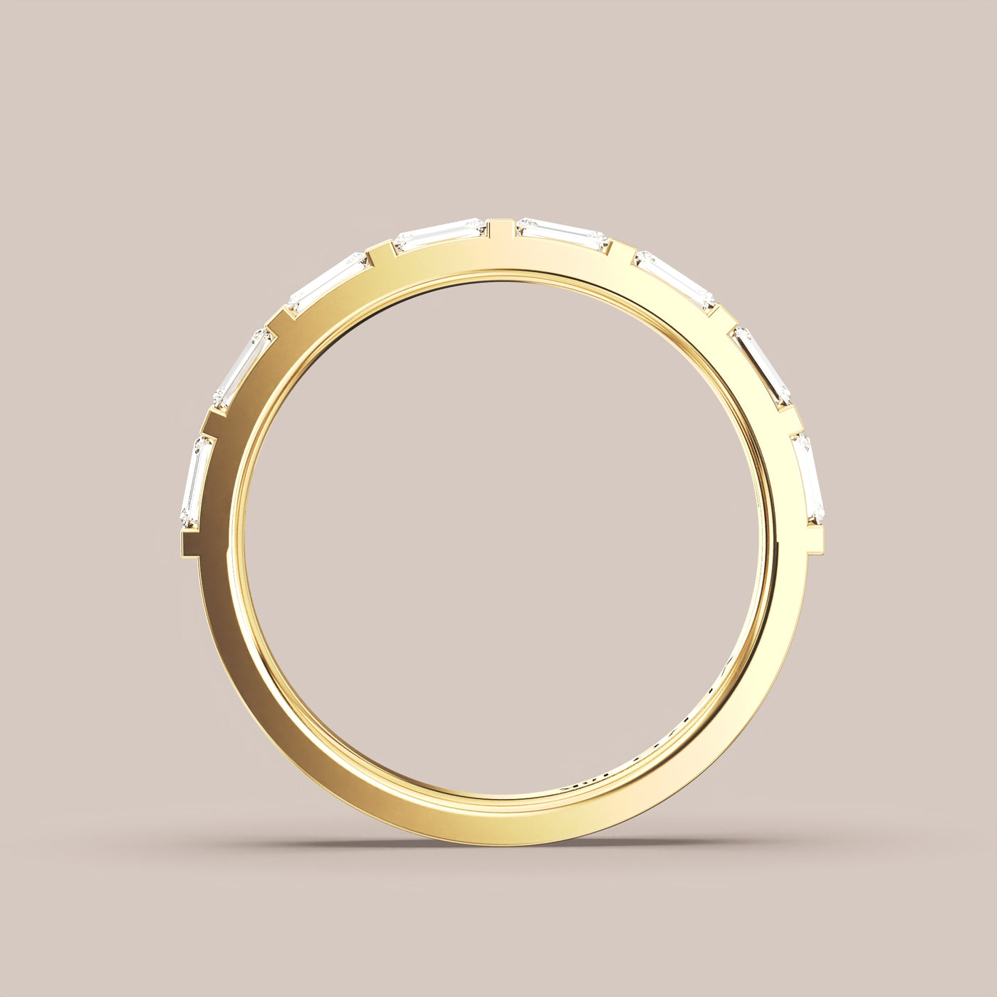 Straight Baguette Bar Set Diamond Band Half Eternity