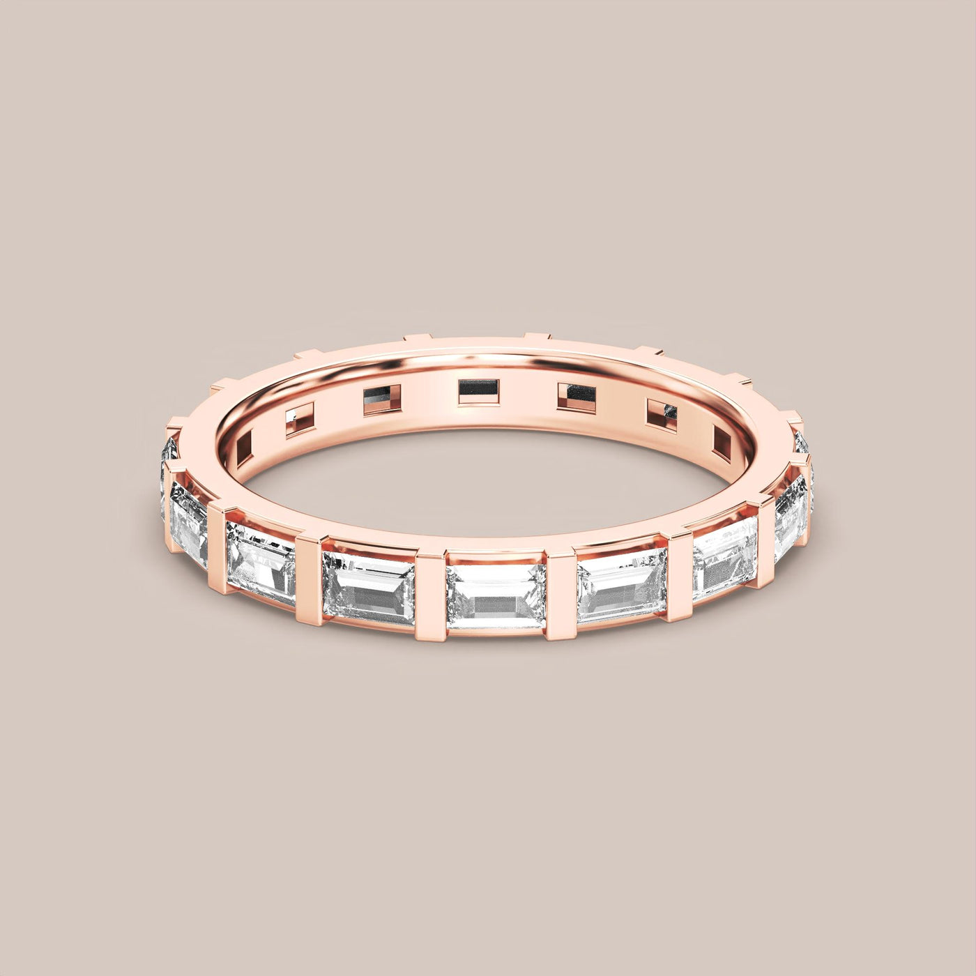 Straight Baguette Bar Set Diamond Band Full Eternity