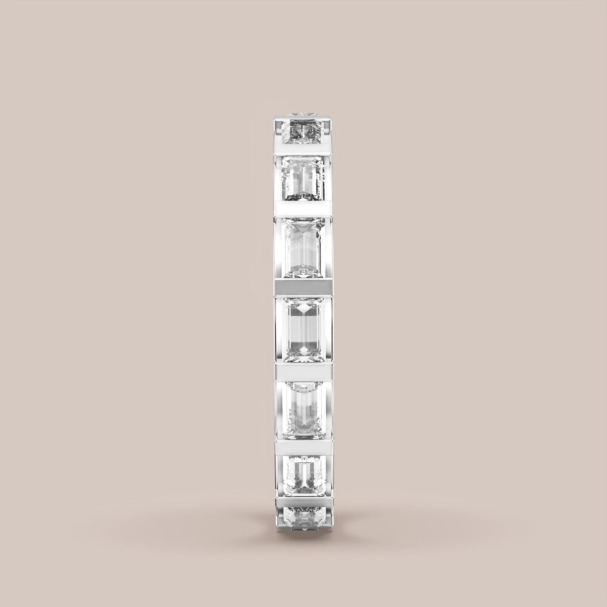 Straight Baguette Bar Set Diamond Band Full Eternity