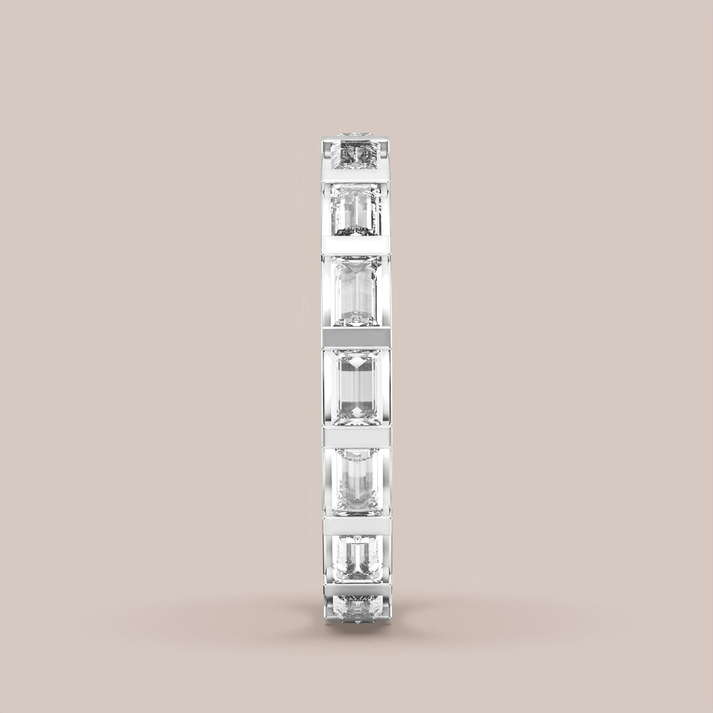 Straight Baguette Bar Set Diamond Band Full Eternity