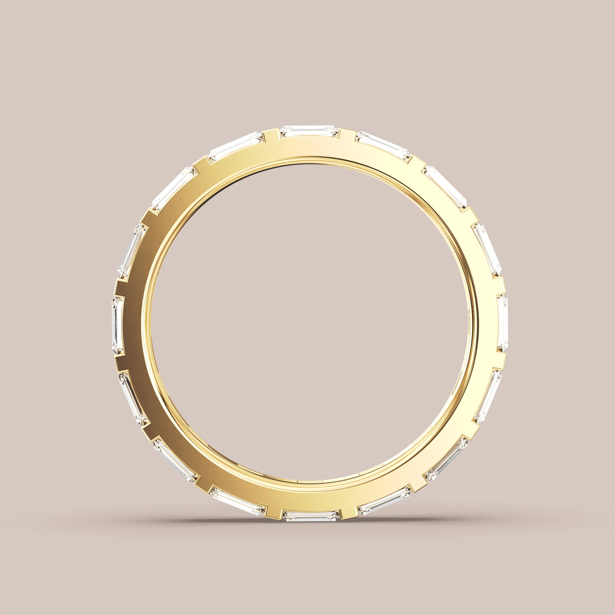 Straight Baguette Bar Set Diamond Band Full Eternity