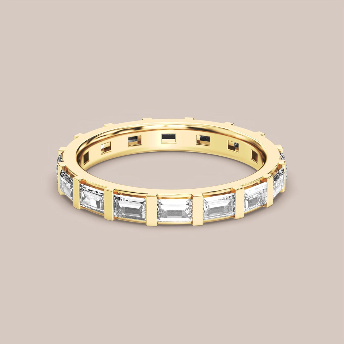Straight Baguette Bar Set Diamond Band Full Eternity