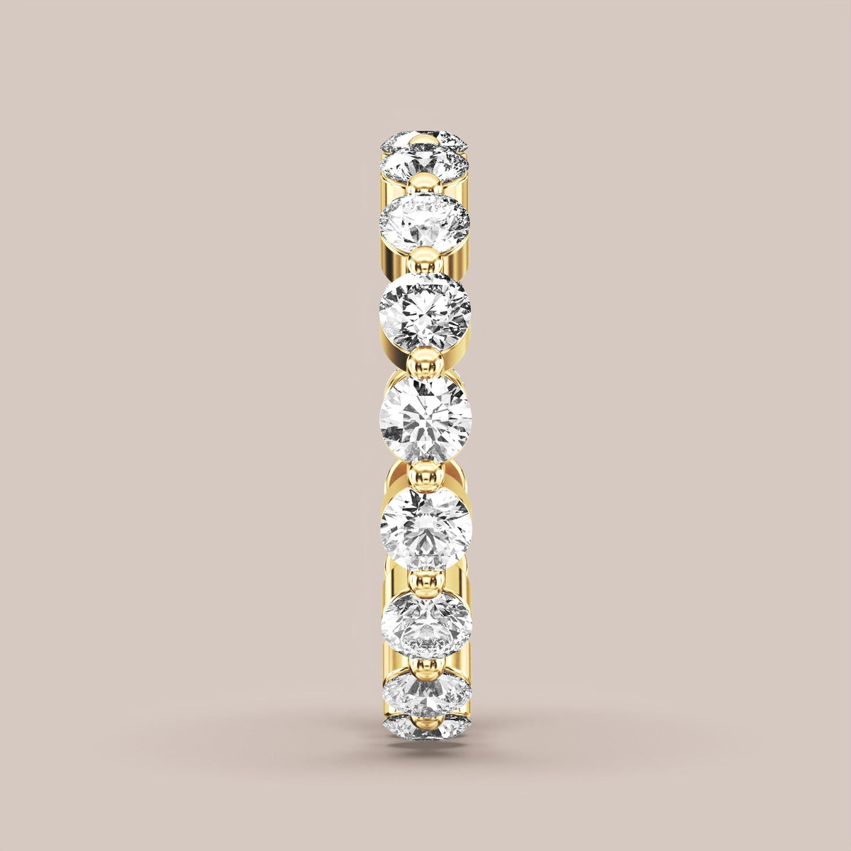 Single Prong Shared Diamond Band Full Eternity