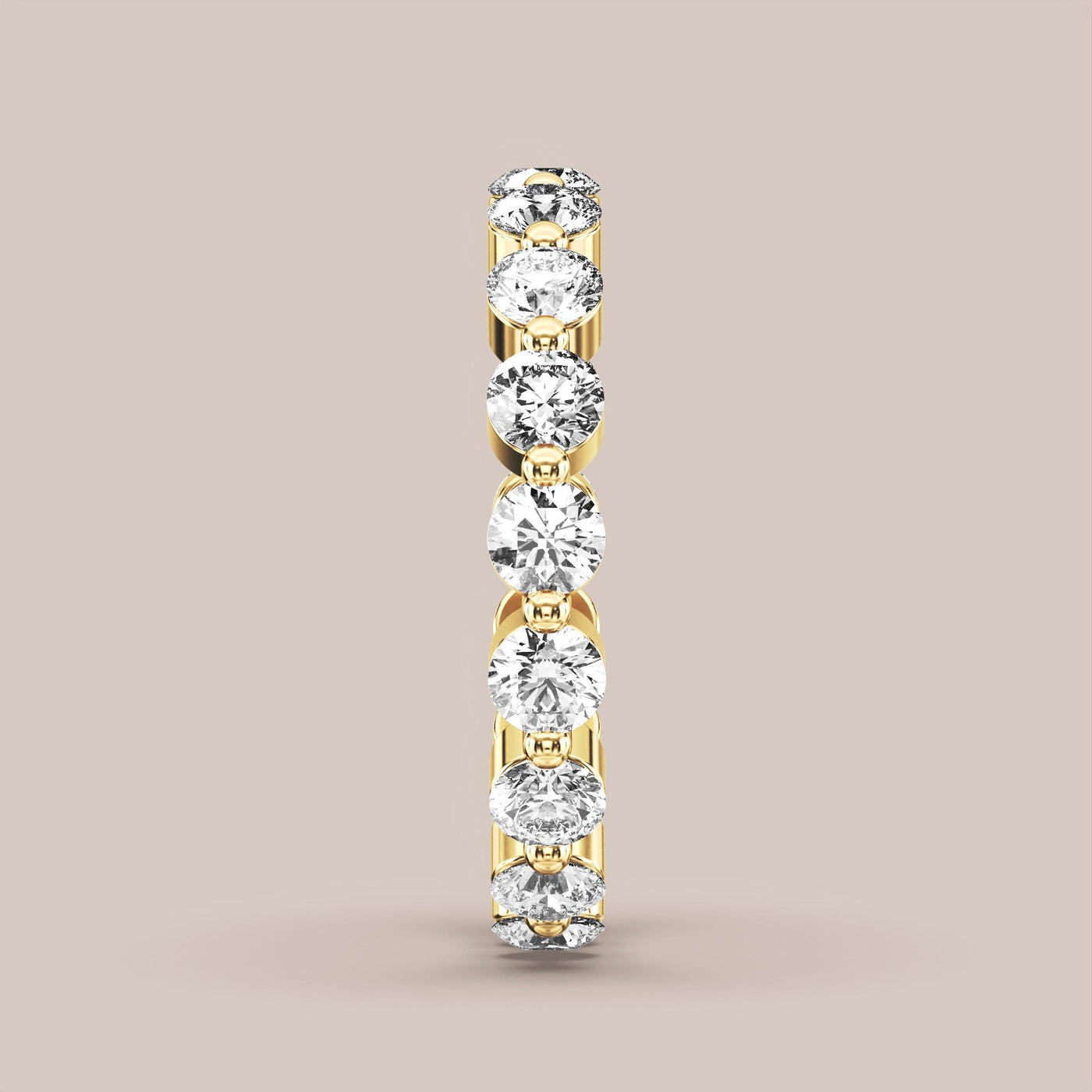 Single Prong Shared Diamond Band Full Eternity