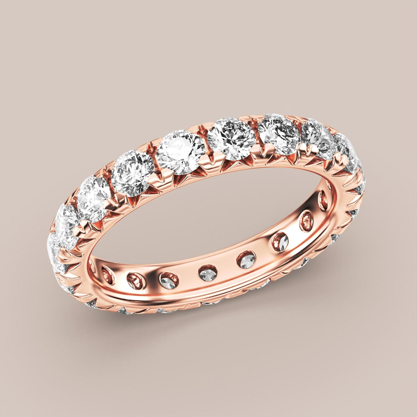 French Set Pave Diamond Band Full Eternity
