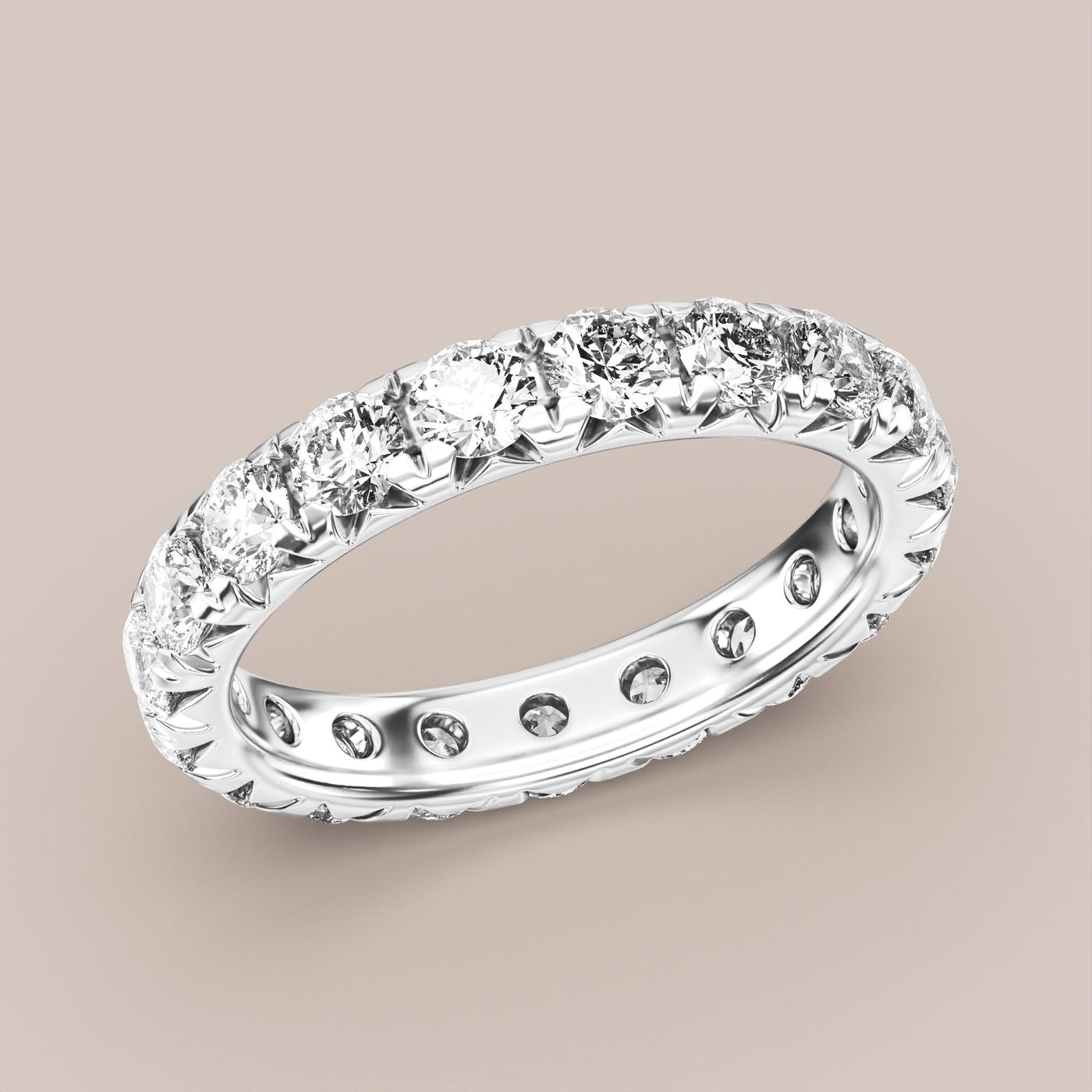 French Set Pave Diamond Band Full Eternity