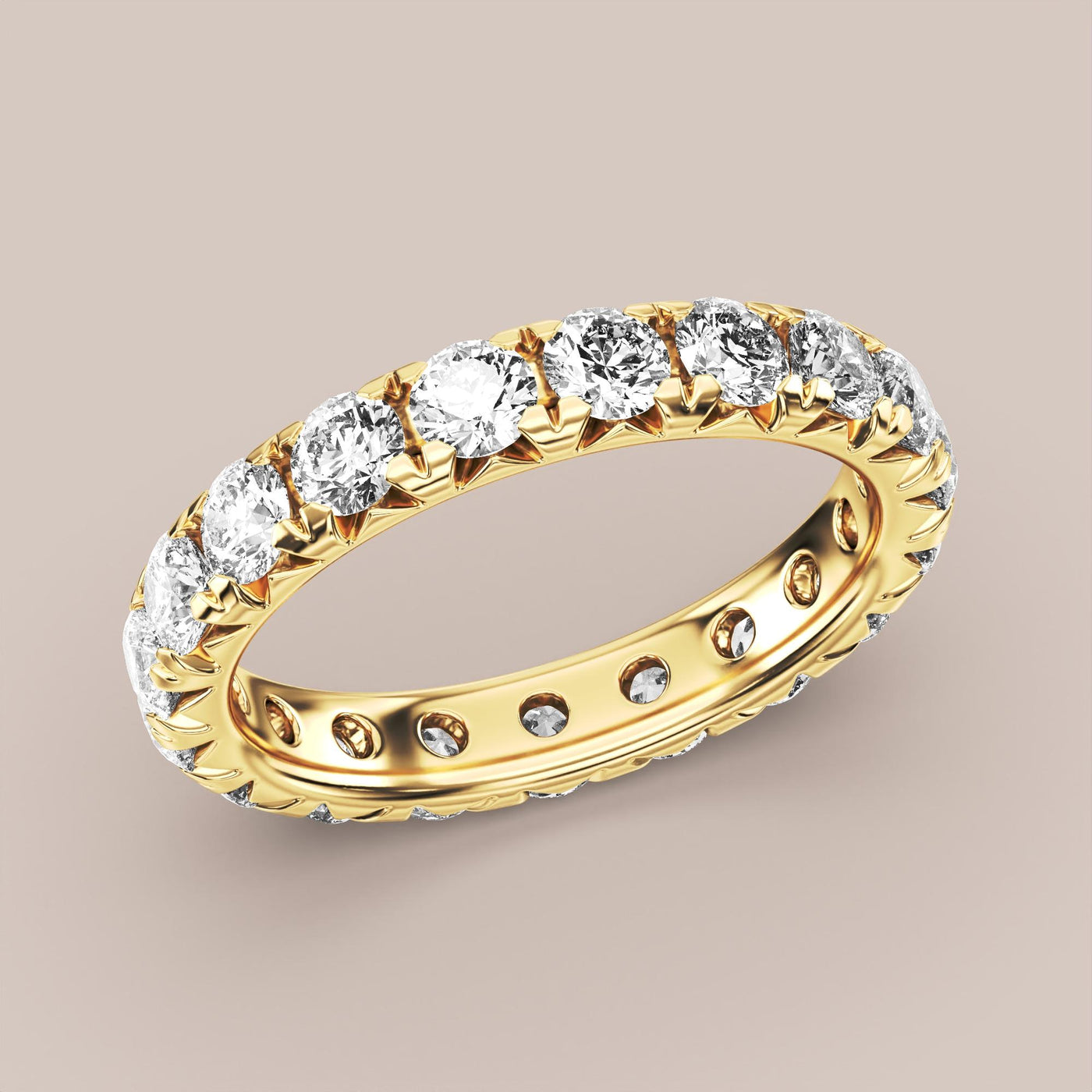 French Set Pave Diamond Band Full Eternity