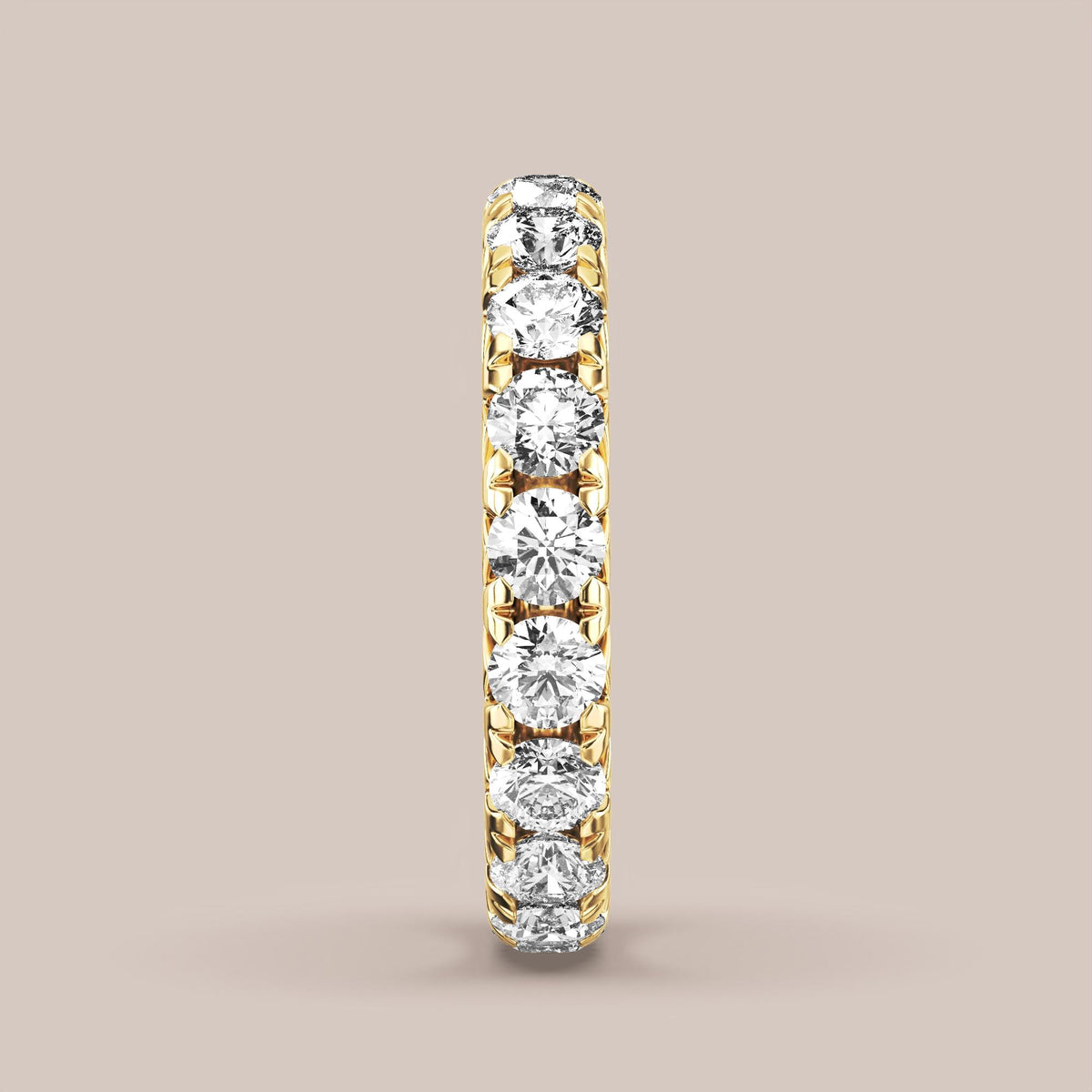 French Set Pave Diamond Band Full Eternity