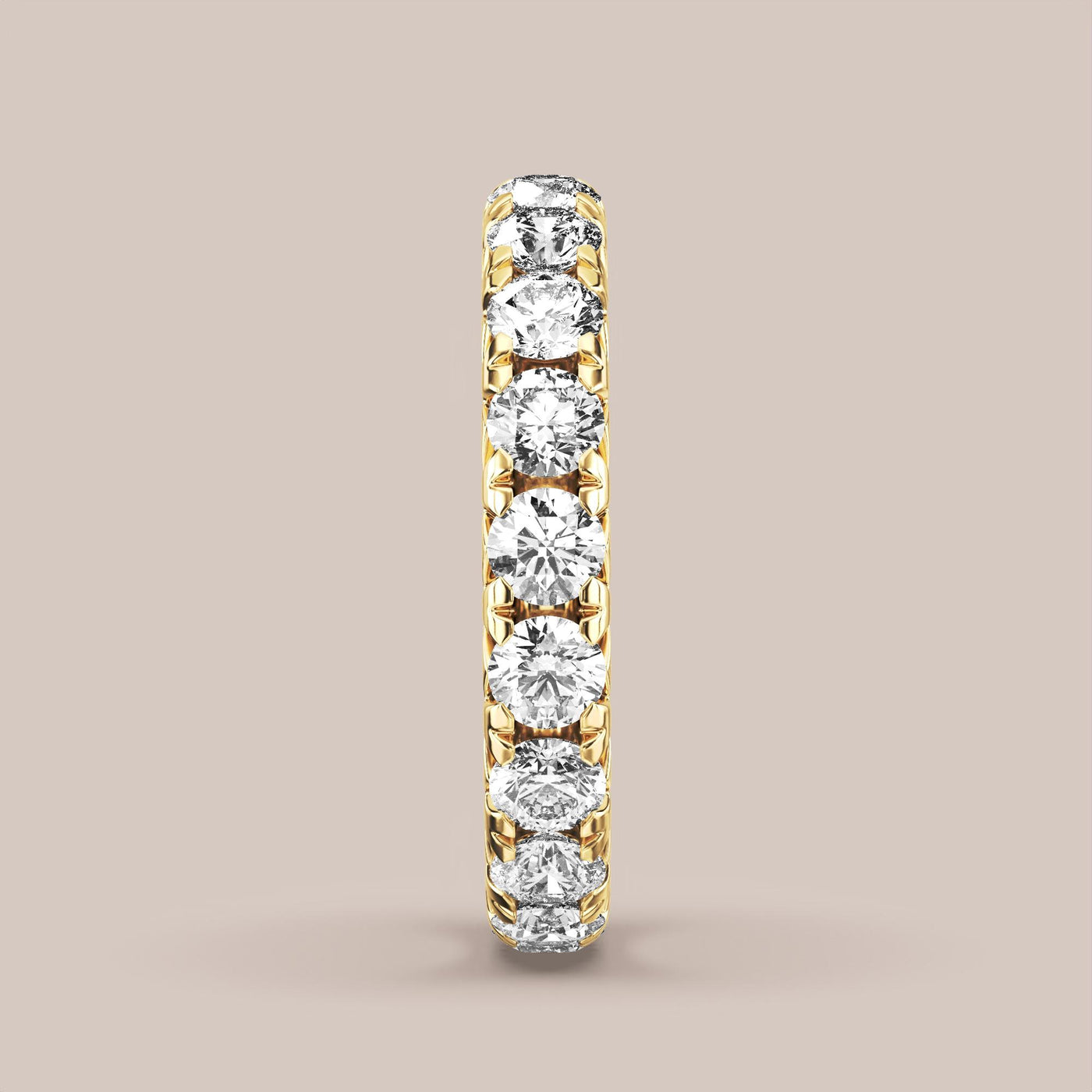 French Set Pave Diamond Band Full Eternity