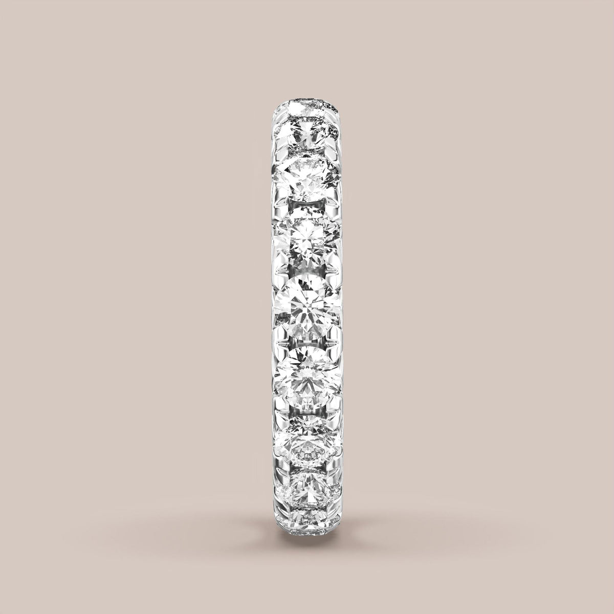 French Set Pave Diamond Band Full Eternity