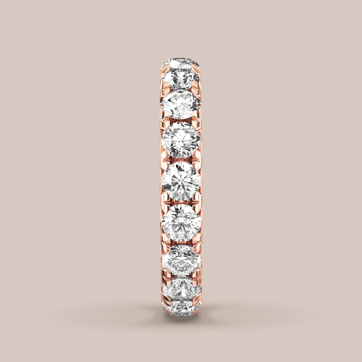 French Set Pave Diamond Band Full Eternity