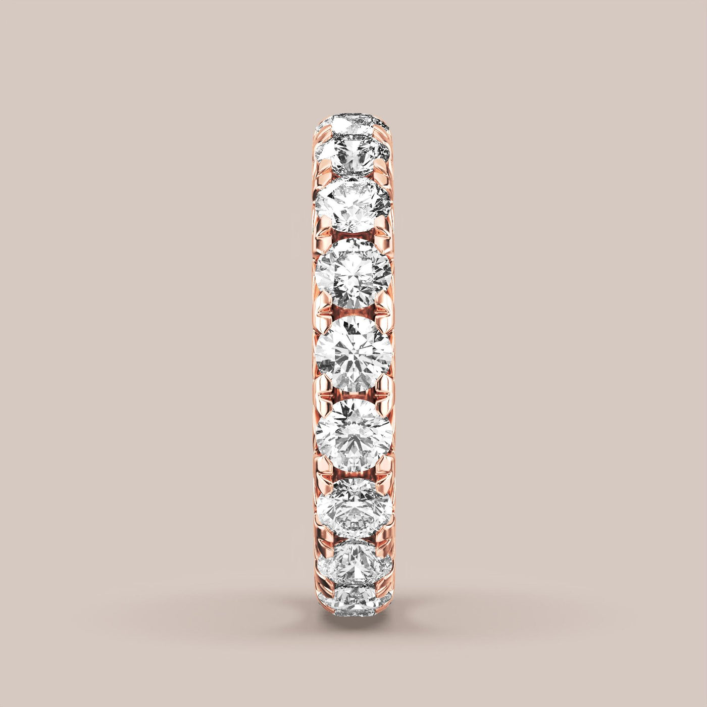French Set Pave Diamond Band Full Eternity