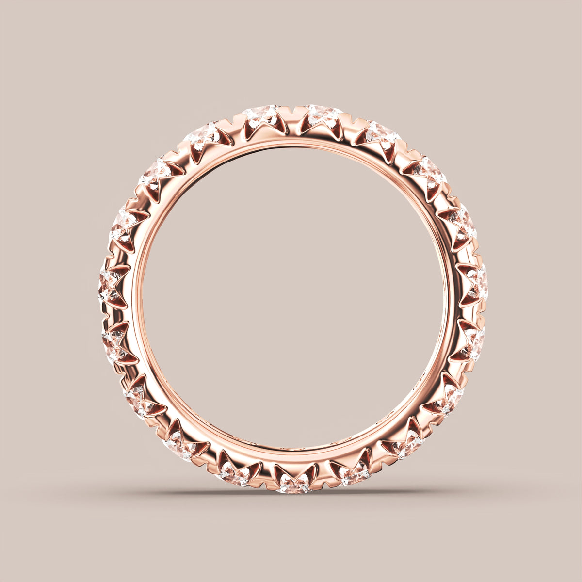 French Set Pave Diamond Band Full Eternity