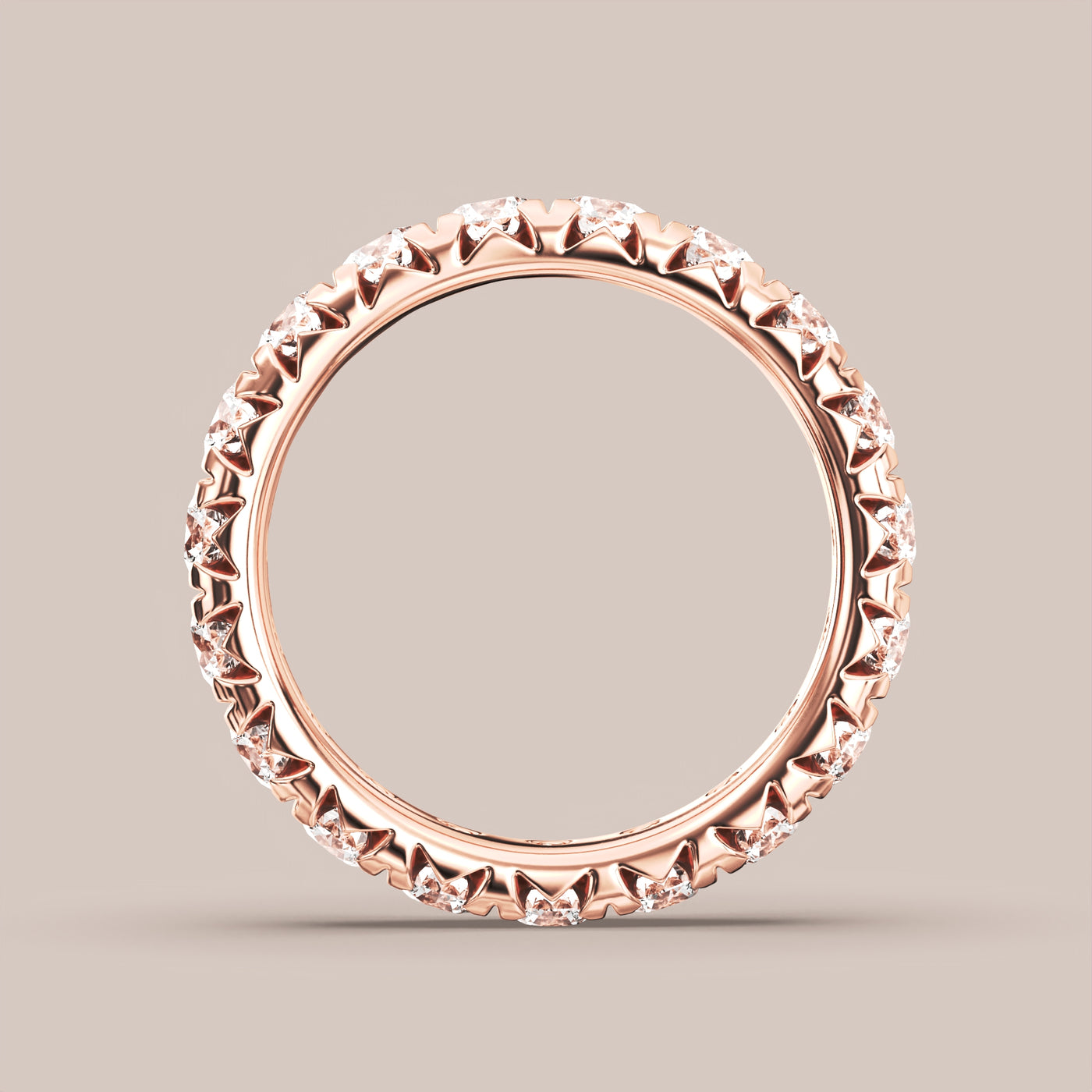 French Set Pave Diamond Band Full Eternity