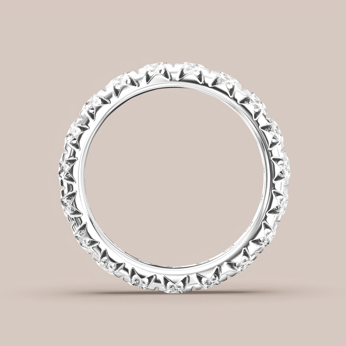 French Set Pave Diamond Band Full Eternity