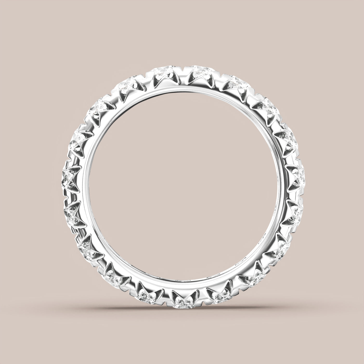 French Set Pave Diamond Band Full Eternity