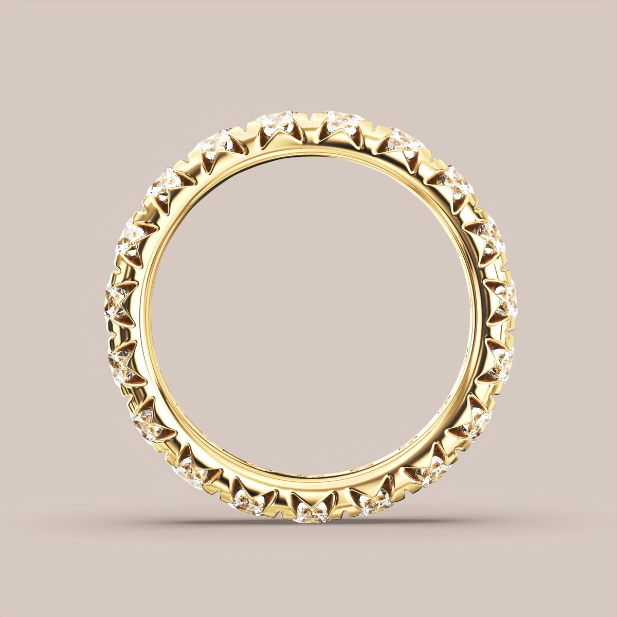 French Set Pave Diamond Band Full Eternity