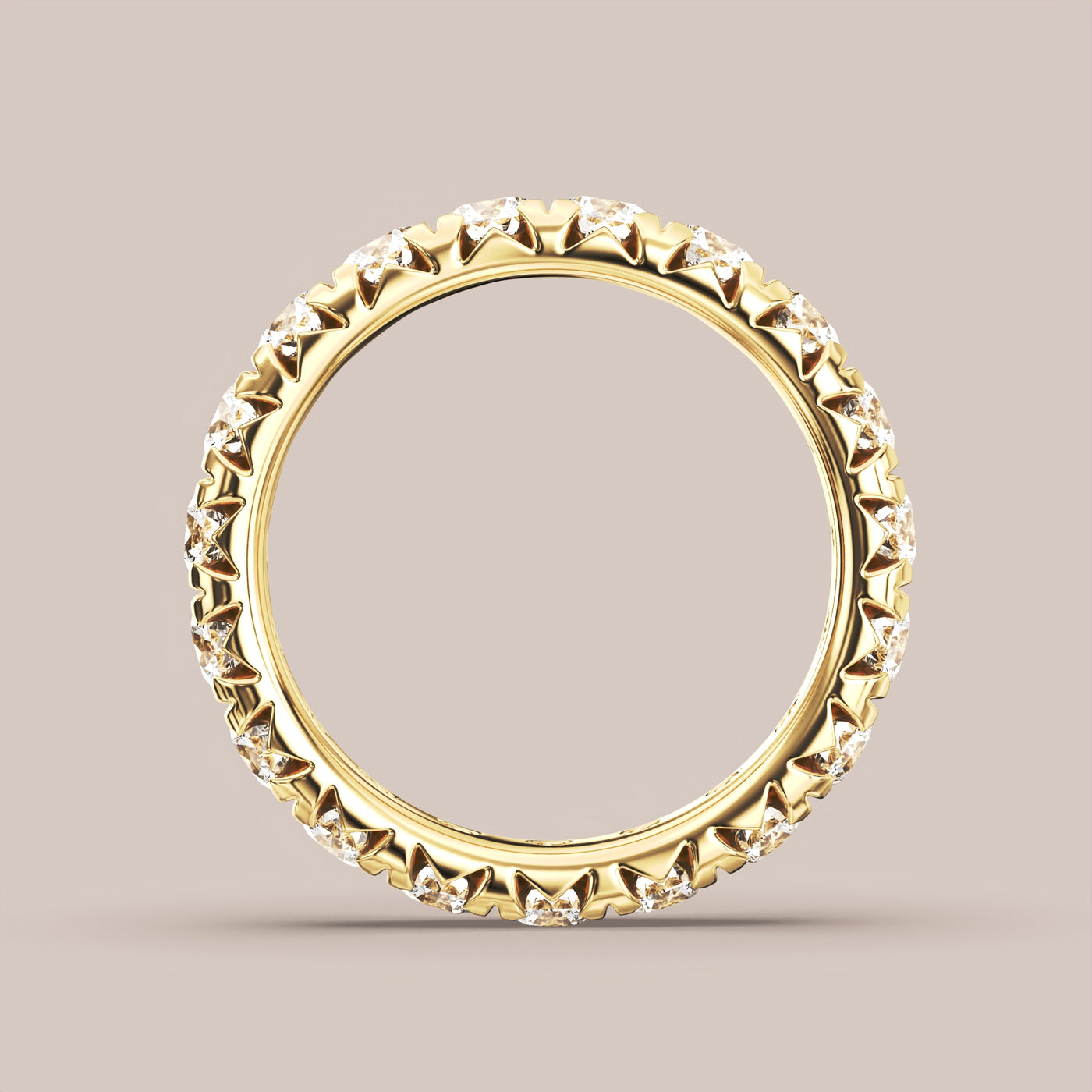 French Set Pave Diamond Band Full Eternity