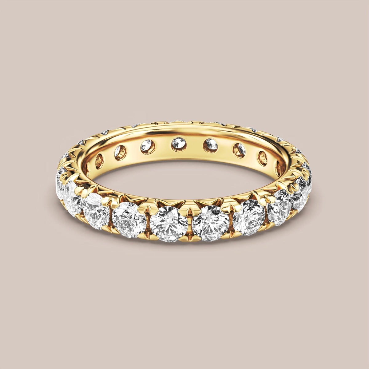 French Set Pave Diamond Band Full Eternity