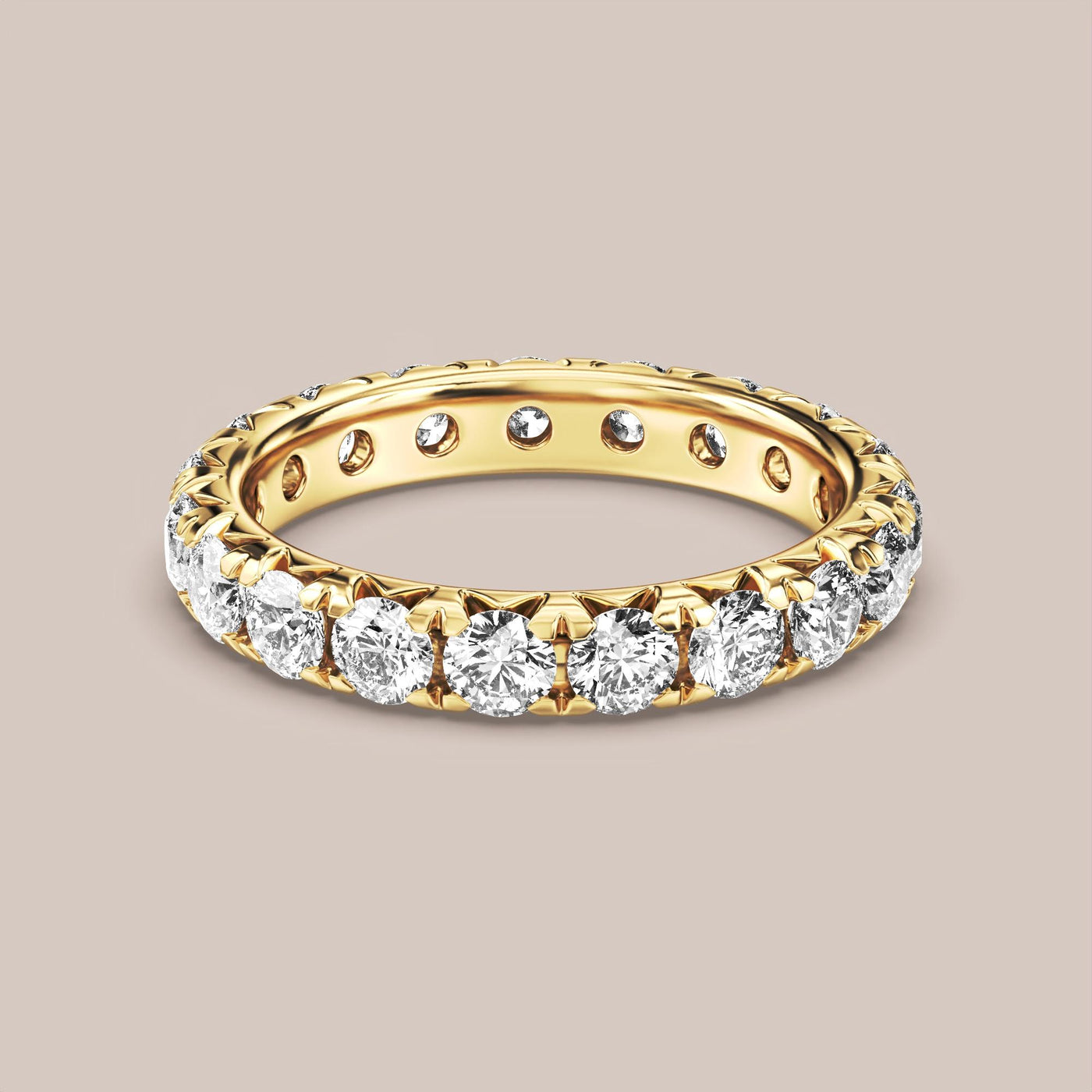 French Set Pave Diamond Band Full Eternity