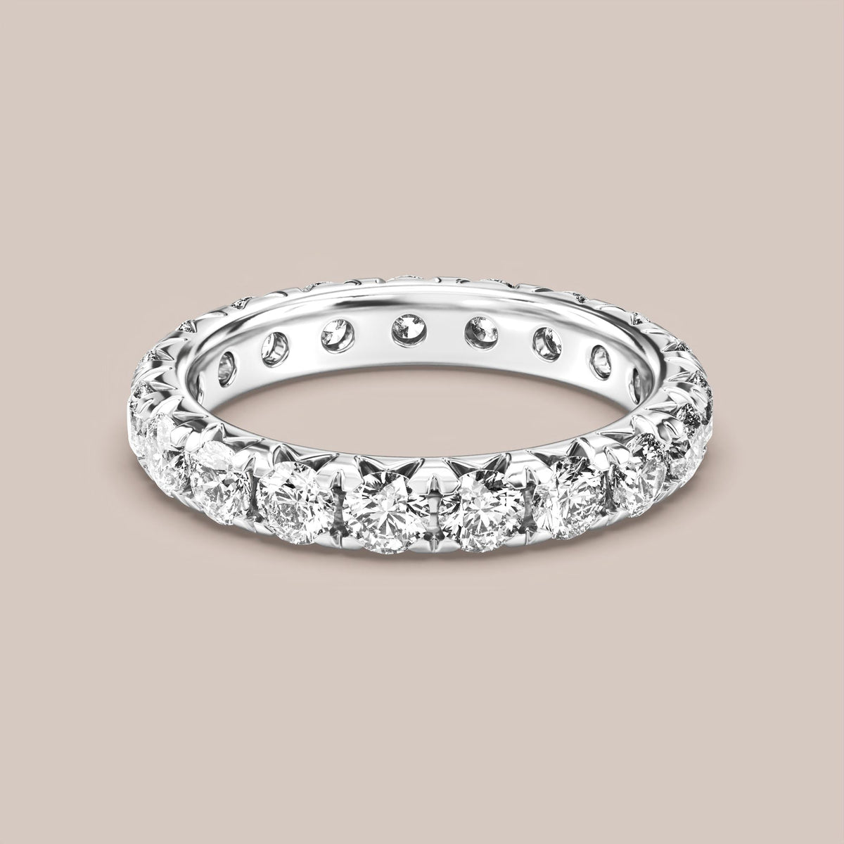 French Set Pave Diamond Band Full Eternity