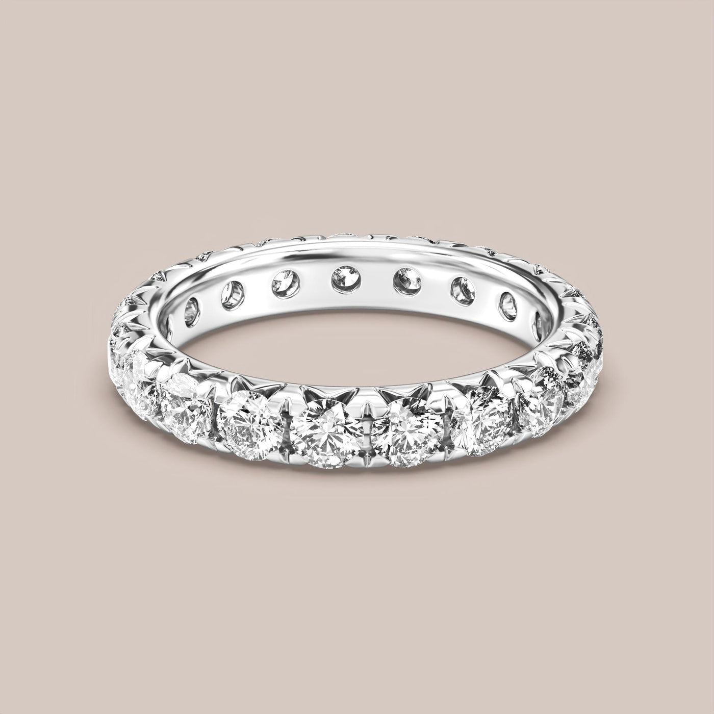 French Set Pave Diamond Band Full Eternity