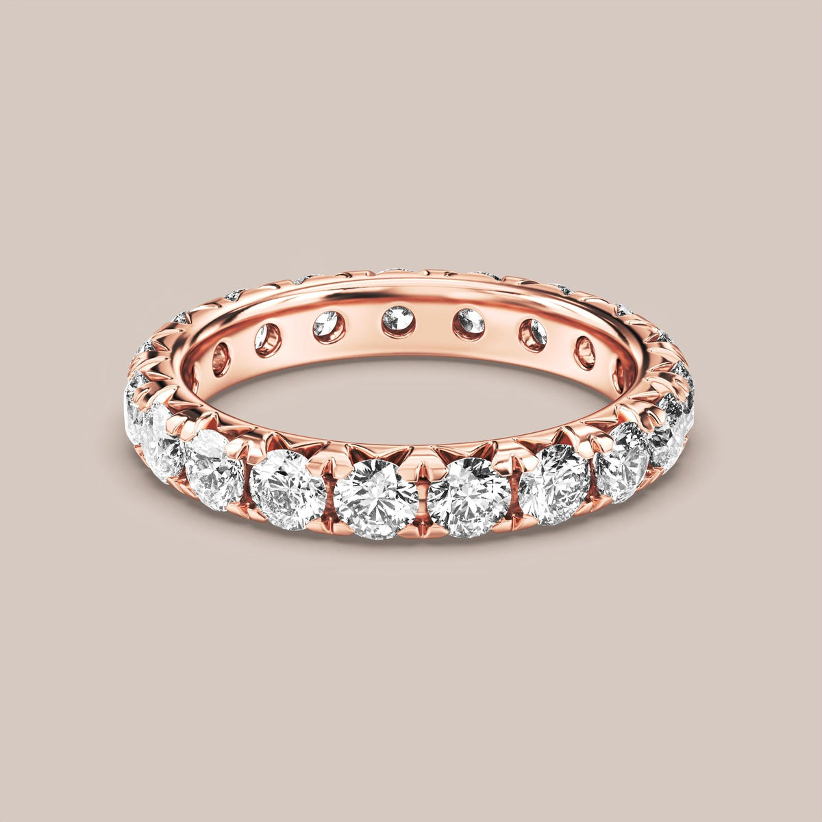 French Set Pave Diamond Band Full Eternity