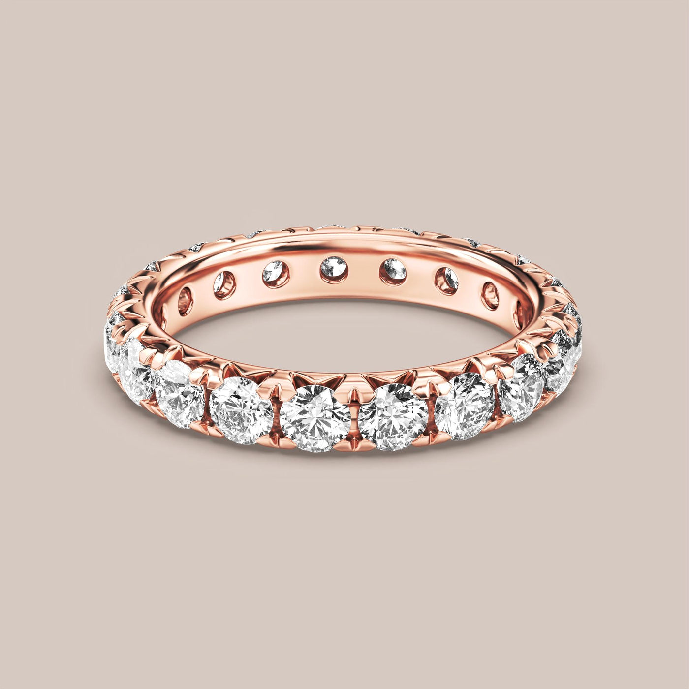 French Set Pave Diamond Band Full Eternity