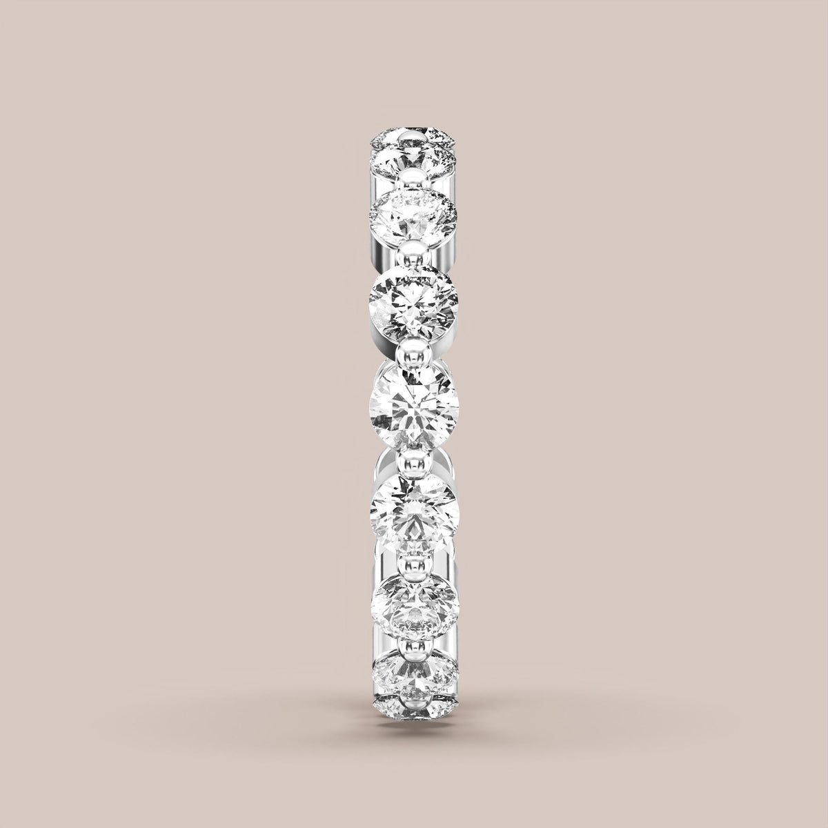 Single Prong Shared Diamond Band Full Eternity