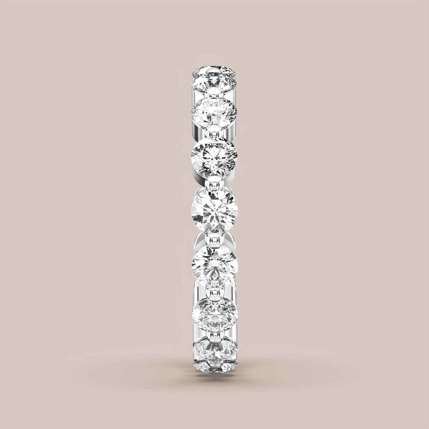 Single Prong Shared Diamond Band Full Eternity