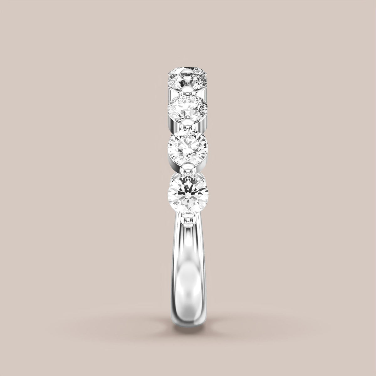 Single Prong Shared Diamond Band Half Eternity