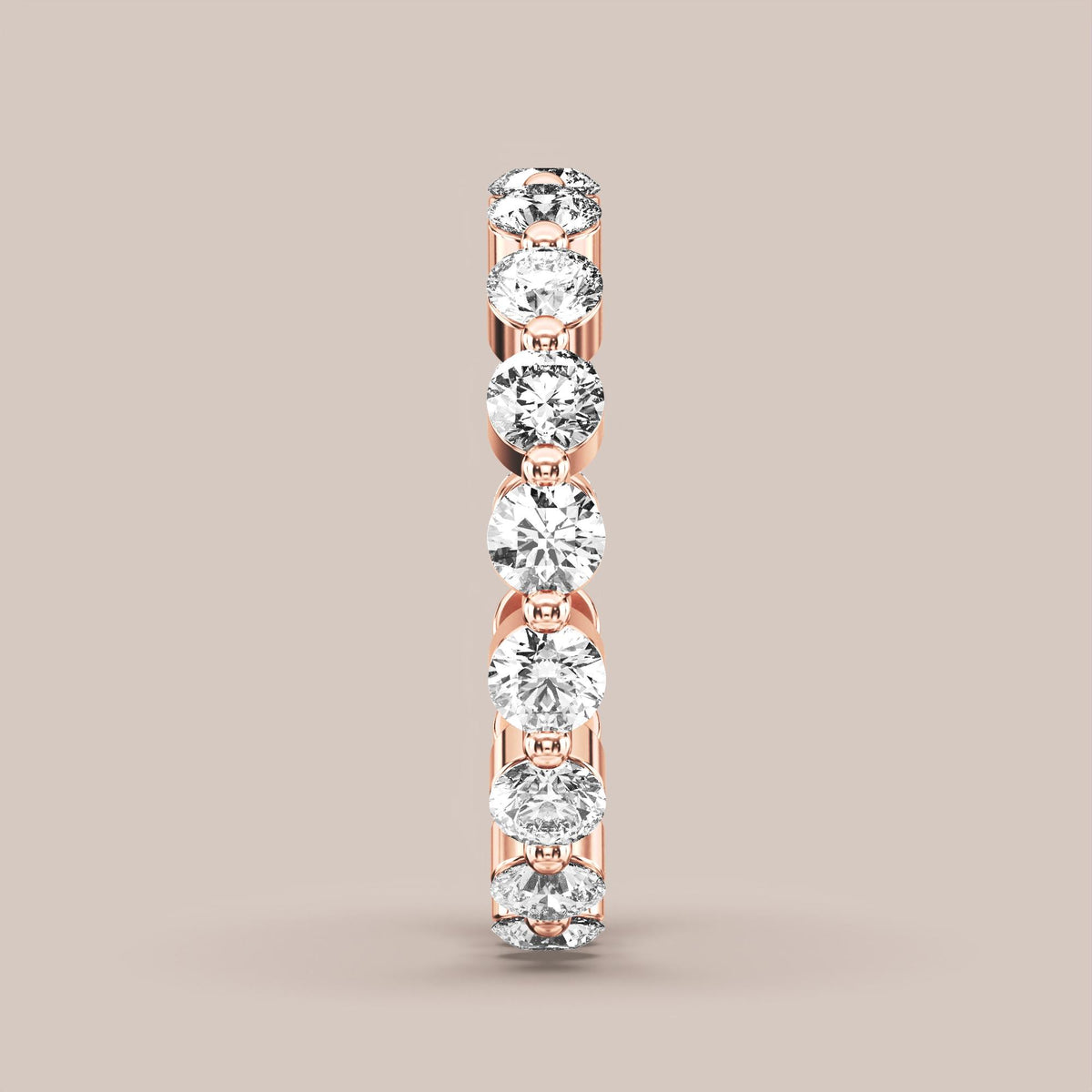 Single Prong Shared Diamond Band Full Eternity