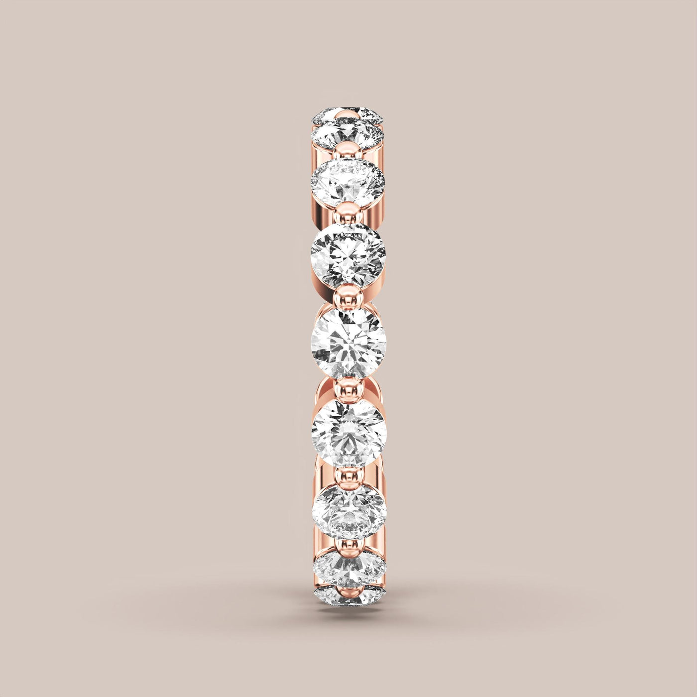 Single Prong Shared Diamond Band Full Eternity