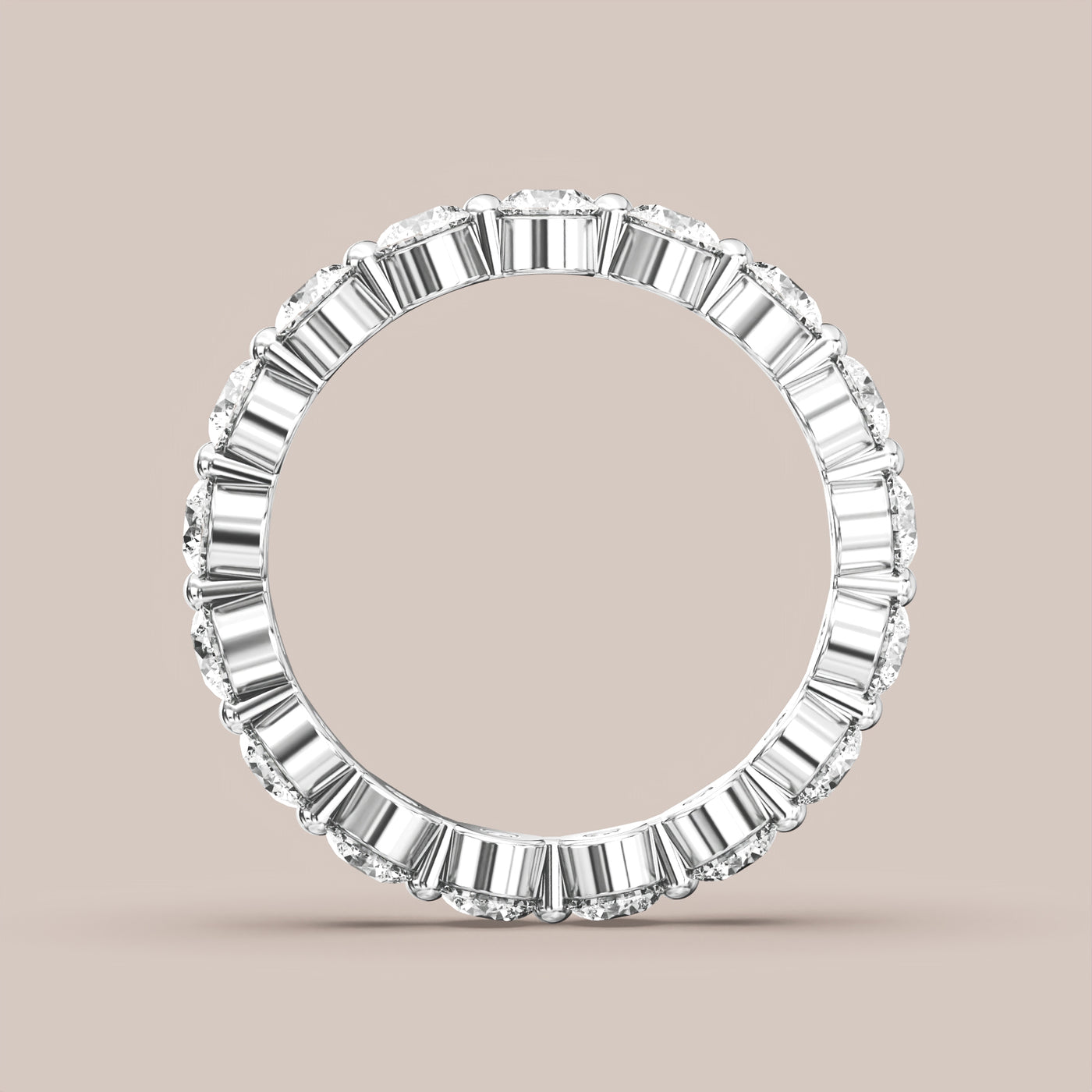 Single Prong Shared Diamond Band Full Eternity