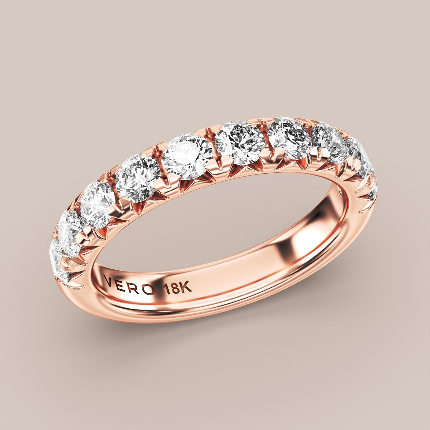 French Set Pave Diamond Band Half Eternity