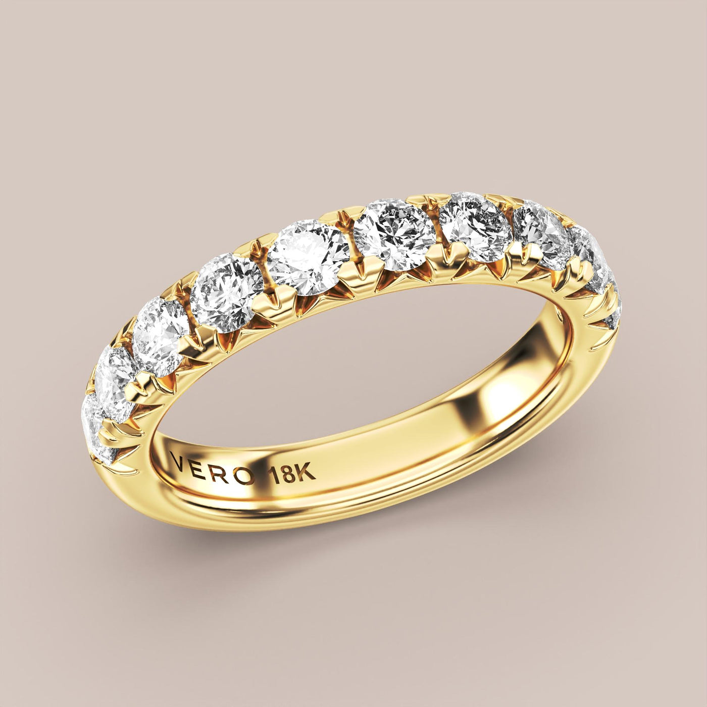 French Set Pave Diamond Band Half Eternity