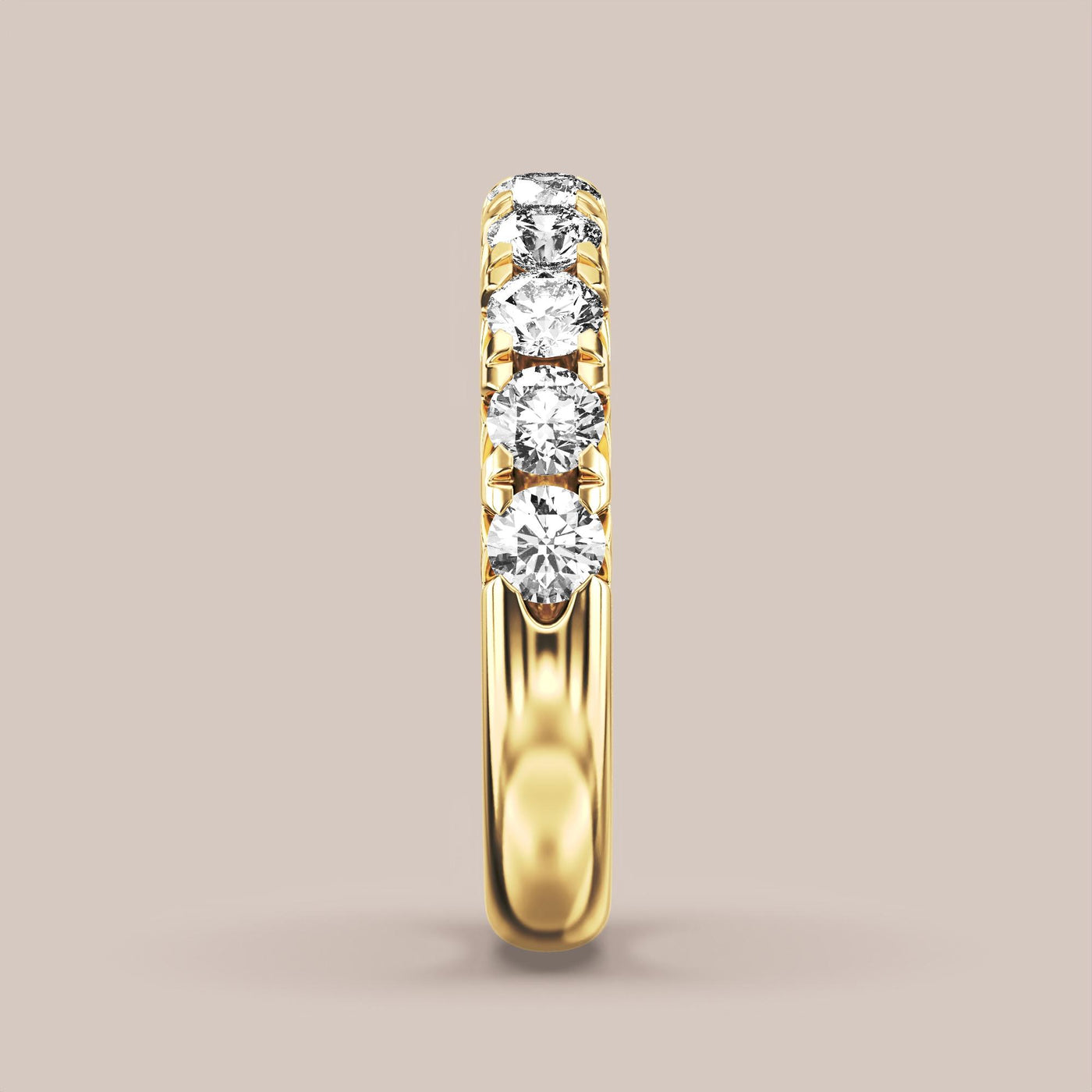 French Set Pave Diamond Band Half Eternity