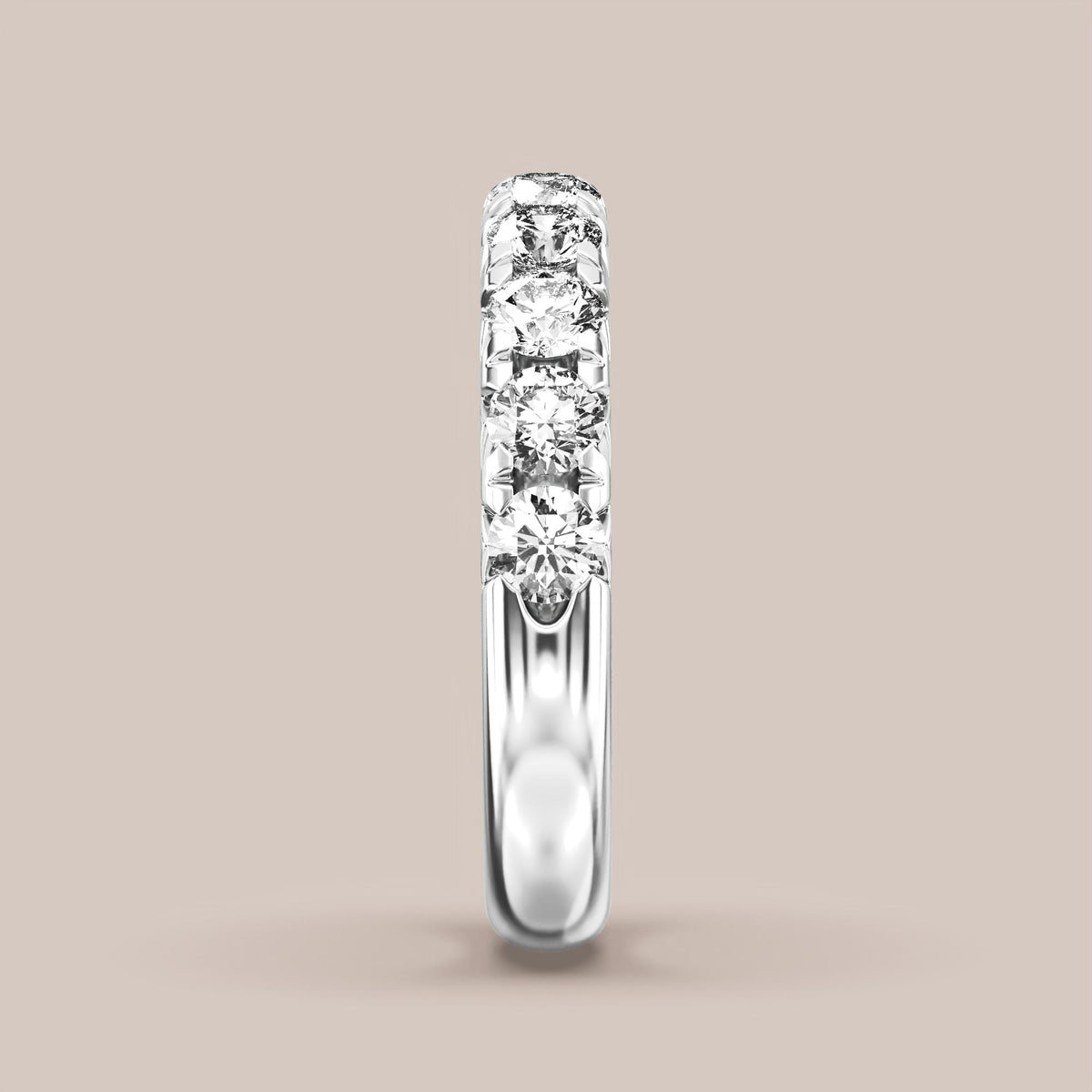 French Set Pave Diamond Band Half Eternity