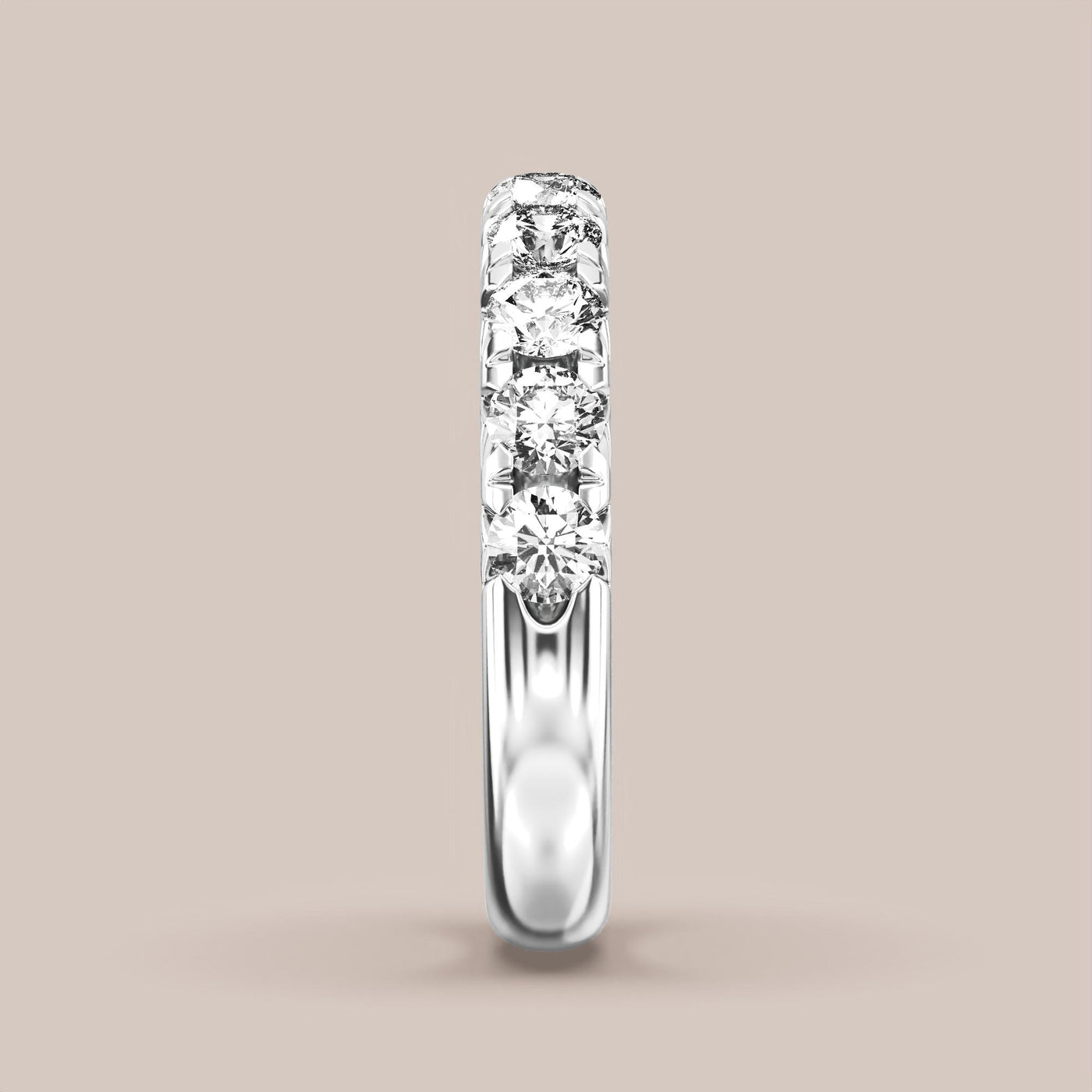 French Set Pave Diamond Band Half Eternity